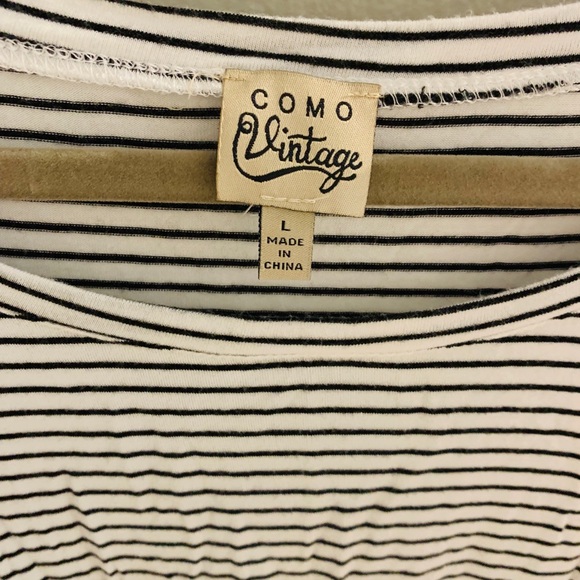 Como Vintage size large striped tee with pearls - Picture 3 of 4
